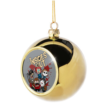 Halloween Inside out, Golden Christmas tree ball ornament 8cm