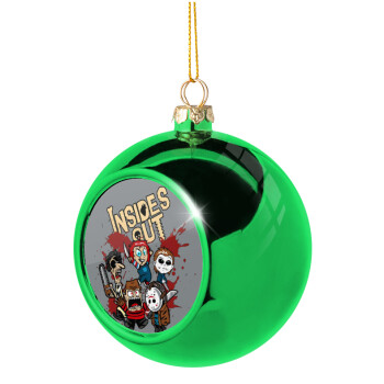 Halloween Inside out, Green Christmas tree ornament ball 8cm