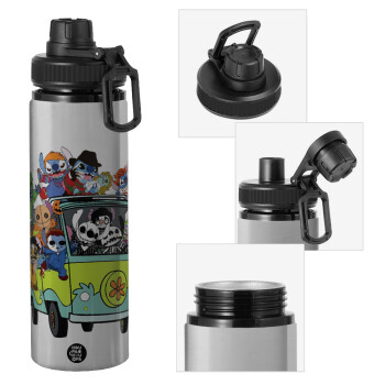 Stitch Halloween, Metallic water bottle with safety cap, 850ml aluminum