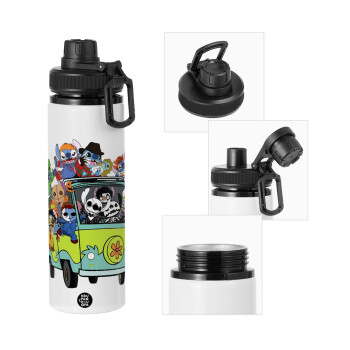 Stitch Halloween, Metal water bottle with safety cap, aluminum 850ml