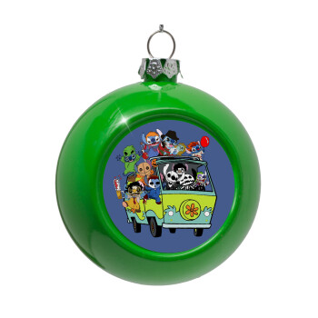 Stitch Halloween, Green Christmas tree ornament bauble 8cm