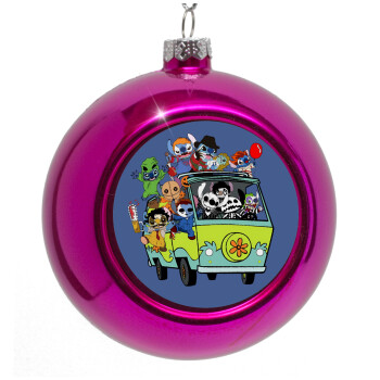 Stitch Halloween, Purple Christmas tree ornament bauble 8cm