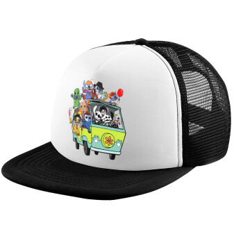 Stitch Halloween, Καπέλο Ενηλίκων Soft Trucker με Δίχτυ Black/White (POLYESTER, ΕΝΗΛΙΚΩΝ, UNISEX, ONE SIZE)