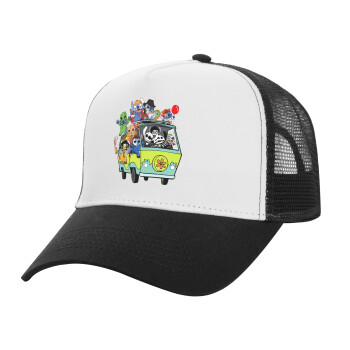 Stitch Halloween, Καπέλο Ενηλίκων Structured Trucker, με Δίχτυ, ΛΕΥΚΟ/ΜΑΥΡΟ (100% ΒΑΜΒΑΚΕΡΟ, ΕΝΗΛΙΚΩΝ, UNISEX, ONE SIZE)