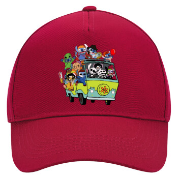 Stitch Halloween, Adult Ultimate Hat RED, (100% COTTON DRILL, ADULT, UNISEX, ONE SIZE)