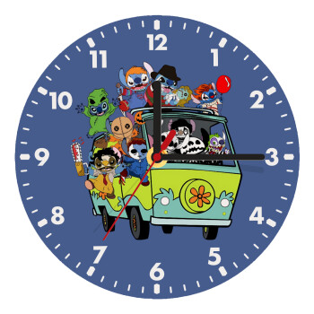 Stitch Halloween, Wooden wall clock (20cm)