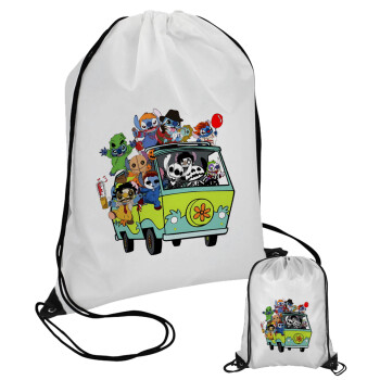 Stitch Halloween, Pouch bag with black cords (1 piece)