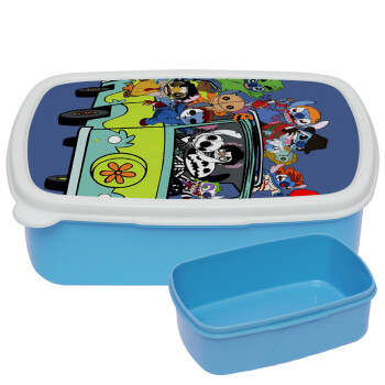 Stitch Halloween, ΜΠΛΕ παιδικό δοχείο φαγητού (lunchbox) πλαστικό (BPA-FREE) Lunch Βox M18 x Π13 x Υ6cm