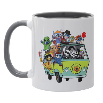 Stitch Halloween, Mug colored grey, ceramic, 330ml