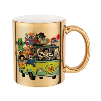 Stitch Halloween, Mug ceramic, gold mirror, 330ml