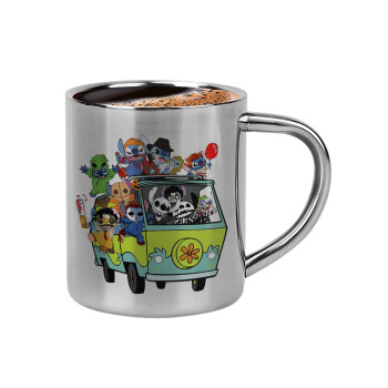 Stitch Halloween, Double-wall metal cup for espresso (220ml)