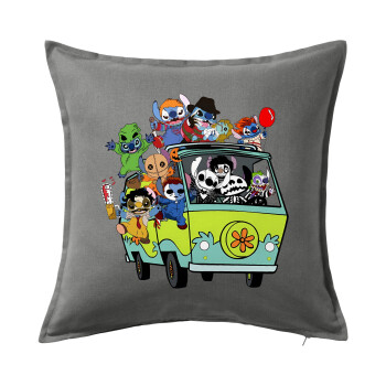 Stitch Halloween, Sofa cushion Grey 50x50cm includes filling