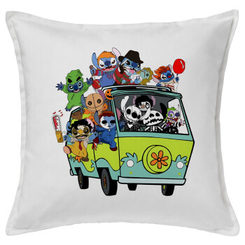 Stitch Halloween, Sofa cushion White 50x50cm includes filling