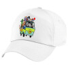 Children's Baseball Cap, 100% Cotton Twill, White (COTTON, CHILDREN'S, UNISEX, ONE SIZE)