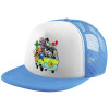 Child's Soft Trucker Hat with Blue/White Mesh (POLYESTER, CHILD, ONE SIZE)