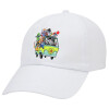 Adult Baseball Cap White 5-panel (POLYESTER, ADULT, UNISEX, ONE SIZE)