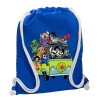 Backpack pouch GYMBAG Blue, with pocket (40x48cm) & thick cords