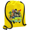 Backpack pouch GYMBAG Yellow, with pocket (40x48cm) & thick cords