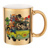 Mug ceramic, gold mirror, 330ml