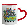 Mug heart red handle, ceramic, 330ml