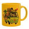 Ceramic coffee mug yellow, 330ml