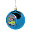 Blue Christmas tree ball ornament 8cm