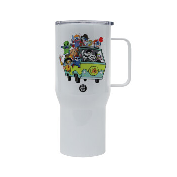 Stitch Halloween, Tumbler με καπάκι, διπλού τοιχώματος (θερμό) 750L