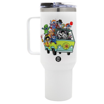 Stitch Halloween, Mega Tumbler με καπάκι, διπλού τοιχώματος (θερμό) 1,2L