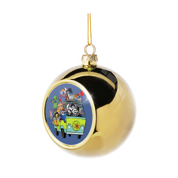 Stitch Halloween, Golden Christmas tree ball ornament 8cm