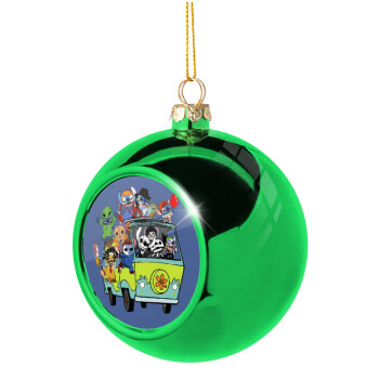 Stitch Halloween, Green Christmas tree ornament ball 8cm