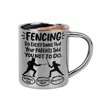 Fencing, do everything that your parents told you not to do., Double-wall metal cup for espresso (220ml)