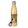 Glitter gold stainless steel thermos bottle, double-walled, 500ml