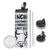 Travel Tumbler 2 Lids, with metal straw & cleaning brush (Stainless steel 304 Food grade, BPA free, 600ml)