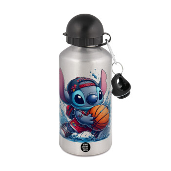 Stitch Basketball, Metallic water jug, Silver, aluminum 500ml