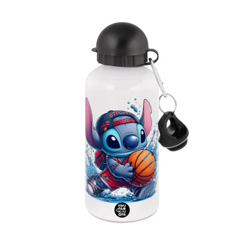 Stitch Basketball, Metal water bottle, White, aluminum 500ml