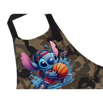 Stitch Basketball, Ποδιά Σεφ με τσέπες, Βαμβακερή, Camouflage (ΕΝΗΛΙΚΩΝ, 100% COTTON)