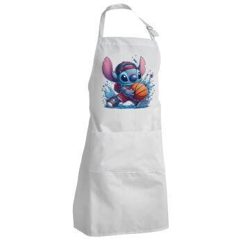 Stitch Basketball, Adult Chef Apron (with sliders and 2 pockets)