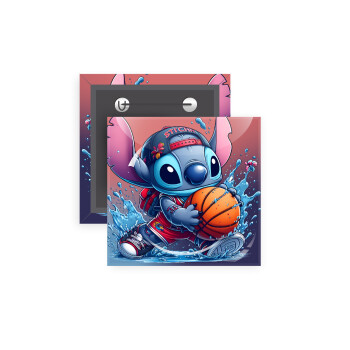 Stitch Basketball, Κονκάρδα παραμάνα τετράγωνη 5x5cm