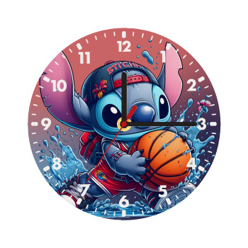 Stitch Basketball, Wooden wall clock (20cm)