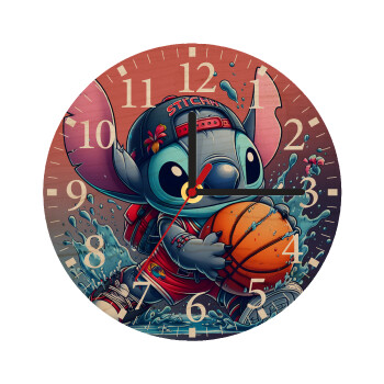 Stitch Basketball, Ρολόι τοίχου ξύλινο plywood (20cm)