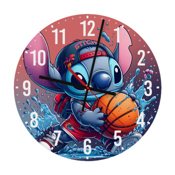 Stitch Basketball, Ρολόι τοίχου ξύλινο (30cm)