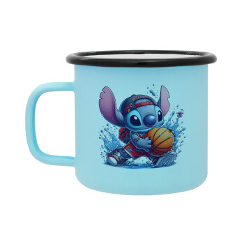 Stitch Basketball, Κούπα Μεταλλική εμαγιέ ΜΑΤ σιέλ 360ml