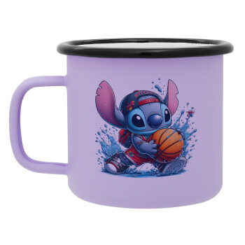 Stitch Basketball, Κούπα Μεταλλική εμαγιέ ΜΑΤ Light Pastel Purple 360ml