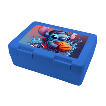 Stitch Basketball, Children's cookie container BLUE 185x128x65mm (BPA free plastic)