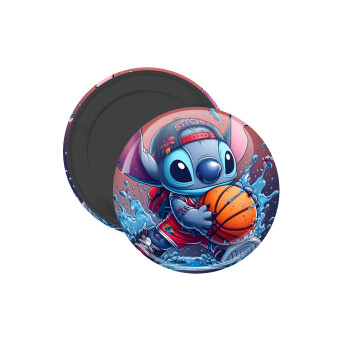 Stitch Basketball, Μαγνητάκι ψυγείου στρογγυλό διάστασης 5cm