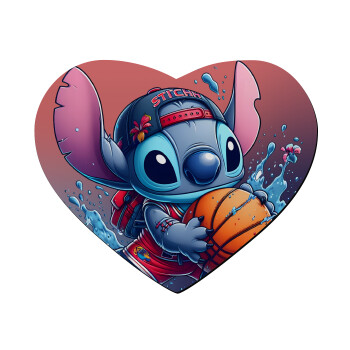 Stitch Basketball, Mousepad heart 23x20cm