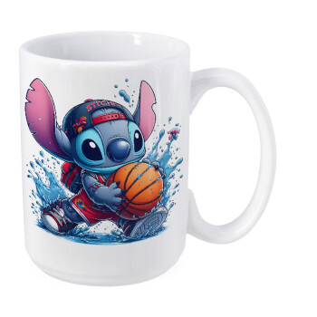 Stitch Basketball, Κούπα Mega, κεραμική, 450ml