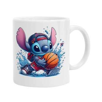 Stitch Basketball, Ceramic coffee mug, 330ml (1pcs)