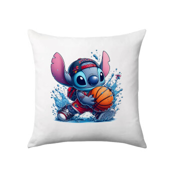 Stitch Basketball, Μαξιλάρι καναπέ 40x40cm περιέχεται το  γέμισμα