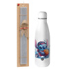 Easter Set, metallic Inox water bottle (700ml) & Easter scented flat candle (30cm) (GRAY)